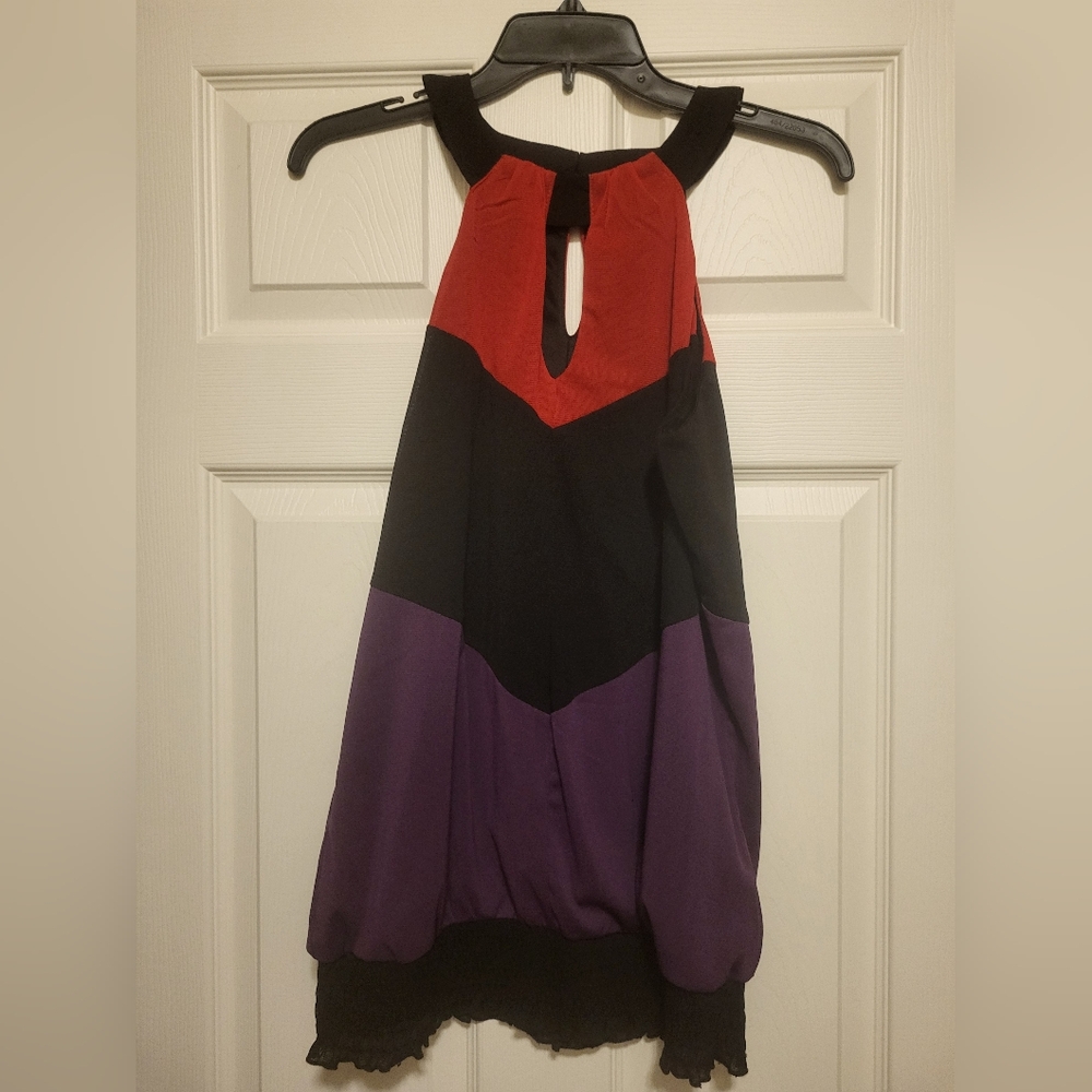 Maurices Halter Top - Red, Black, Purple